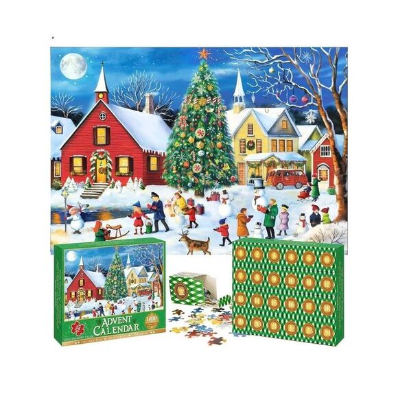 Advent Calendar 2024 Jigsaw Puzzles for Adults and Kids, 24 Boxes 1000 Pieces Ch - Picture 1 of 11